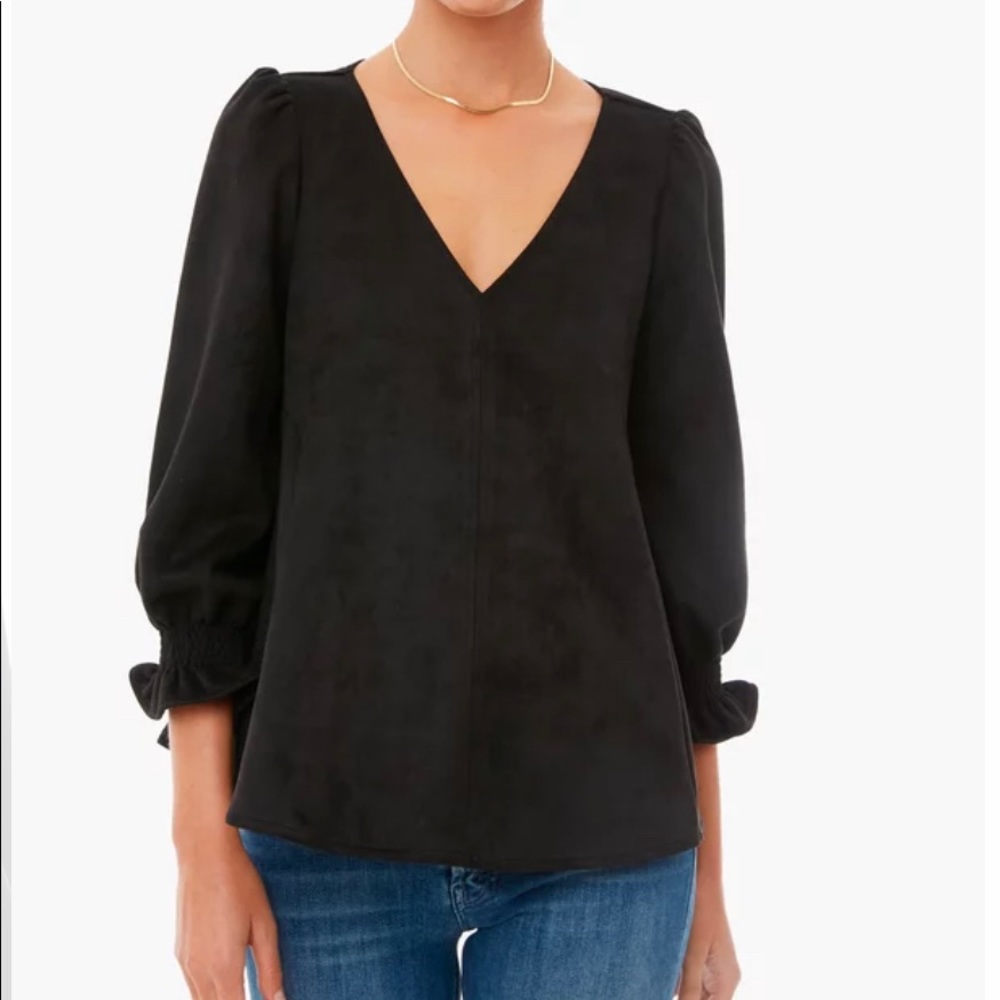 NWT Tuckernuck Black Suede Easton Blouse
